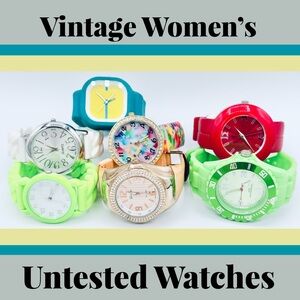 7 Used Untested Assorted Ladies Watch Lot / Bundle